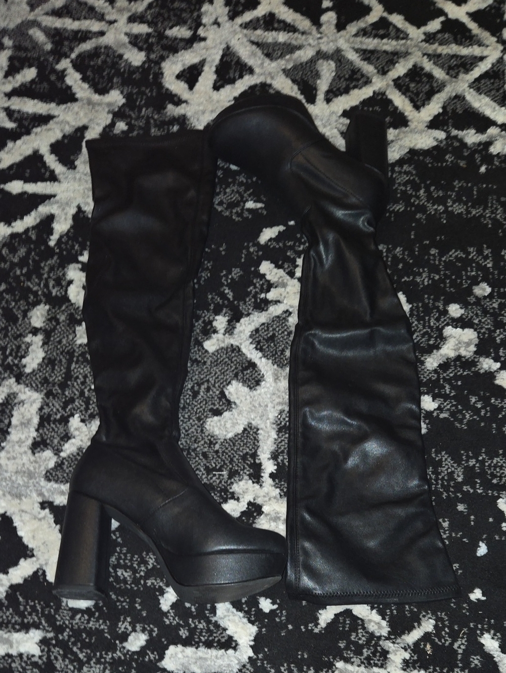 George Black Over-the-Knee Platform Heel Boots